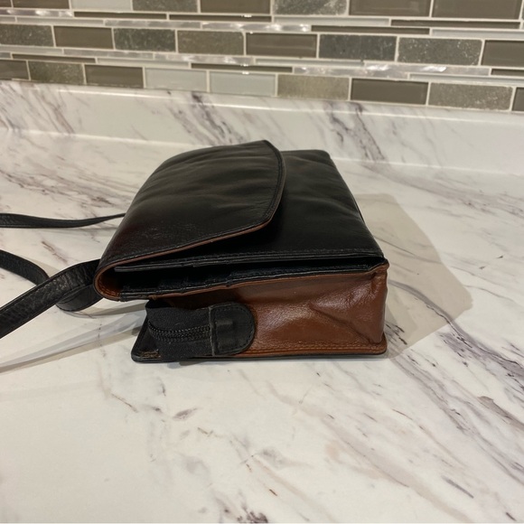 Vintage Derek Alexander Purse black tan two tone leather tons of card & pockets - Picture 3 of 15